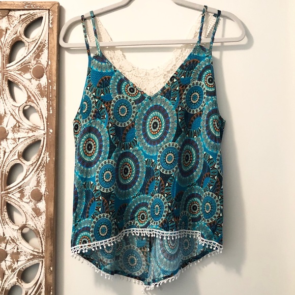 NAANAA Boho Turquoise Patterned Tank - Picture 4 of 7